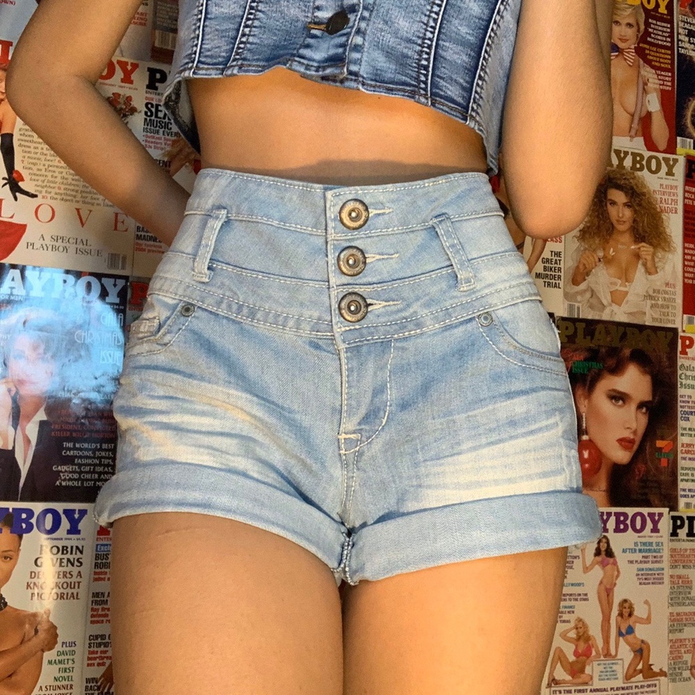 High Rise Multi Button Shorts